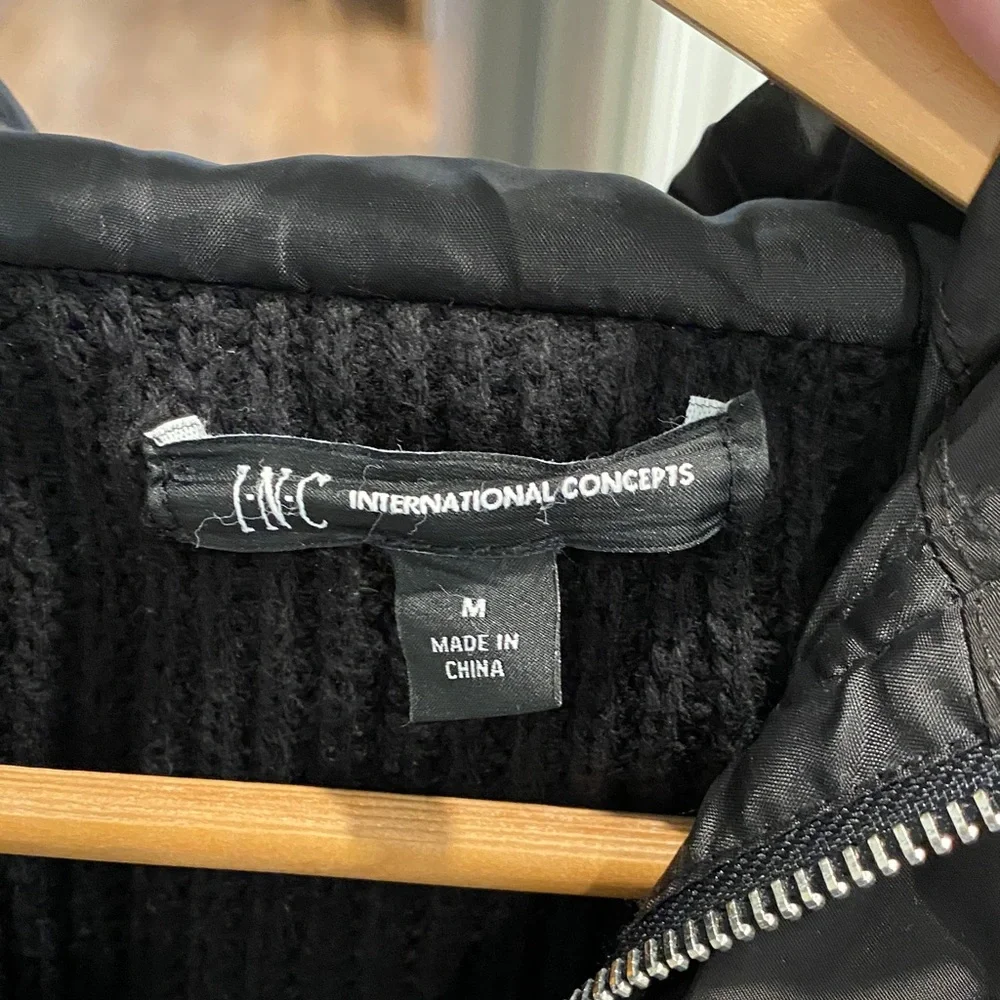 INC International Concepts Black Sweater Jacket - Picture 4 of 7